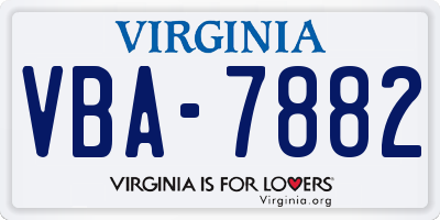 VA license plate VBA7882