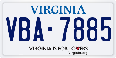 VA license plate VBA7885
