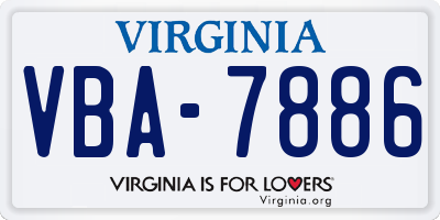 VA license plate VBA7886