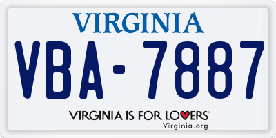 VA license plate VBA7887