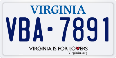 VA license plate VBA7891
