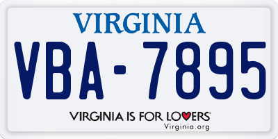VA license plate VBA7895