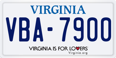 VA license plate VBA7900