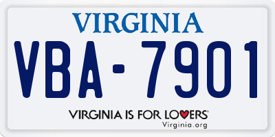 VA license plate VBA7901