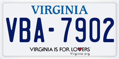 VA license plate VBA7902