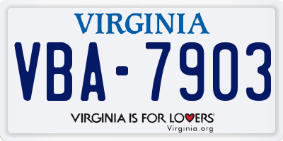 VA license plate VBA7903