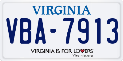 VA license plate VBA7913