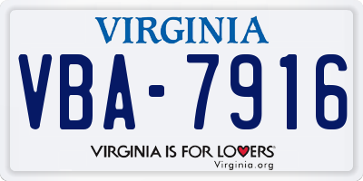 VA license plate VBA7916