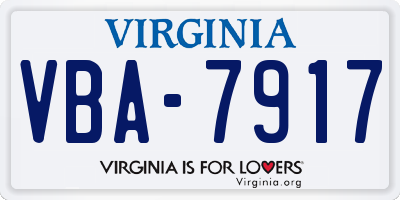 VA license plate VBA7917
