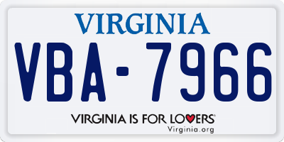 VA license plate VBA7966
