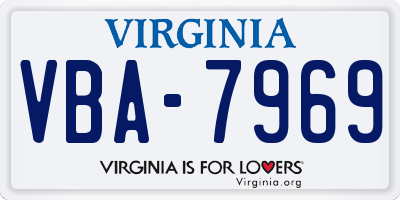 VA license plate VBA7969