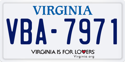VA license plate VBA7971
