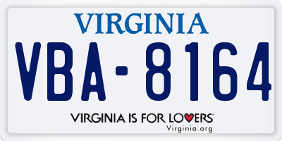 VA license plate VBA8164