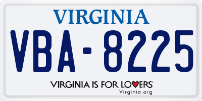 VA license plate VBA8225