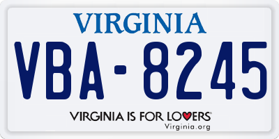 VA license plate VBA8245