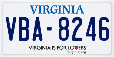 VA license plate VBA8246
