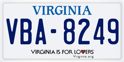 VA license plate VBA8249