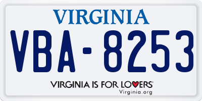 VA license plate VBA8253