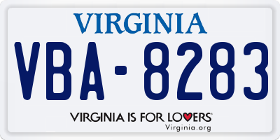 VA license plate VBA8283