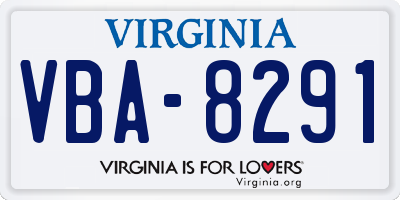 VA license plate VBA8291