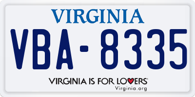 VA license plate VBA8335