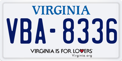 VA license plate VBA8336