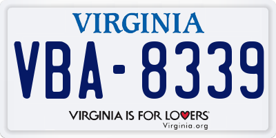 VA license plate VBA8339