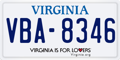 VA license plate VBA8346
