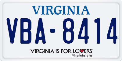 VA license plate VBA8414