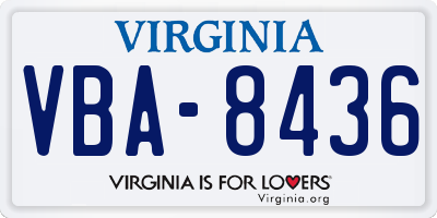 VA license plate VBA8436