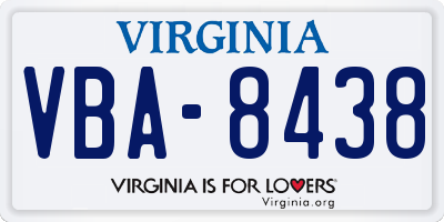VA license plate VBA8438