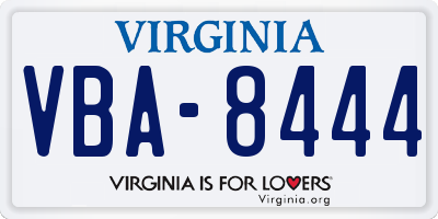 VA license plate VBA8444