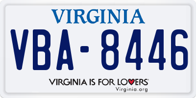 VA license plate VBA8446