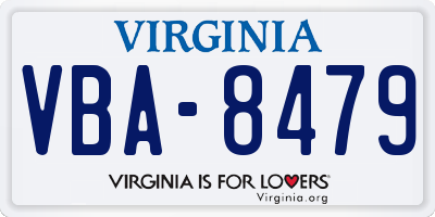 VA license plate VBA8479