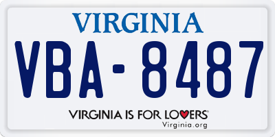 VA license plate VBA8487