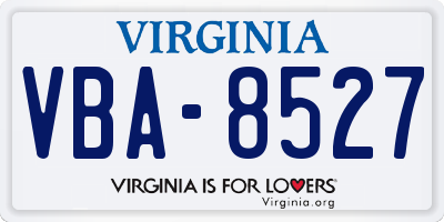 VA license plate VBA8527