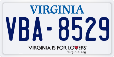 VA license plate VBA8529