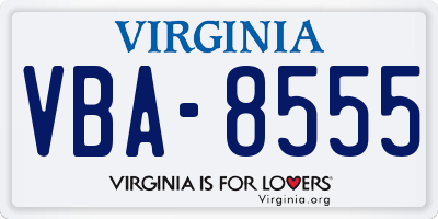VA license plate VBA8555