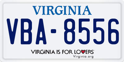 VA license plate VBA8556