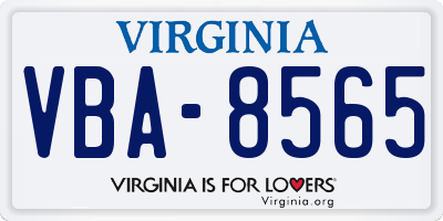 VA license plate VBA8565