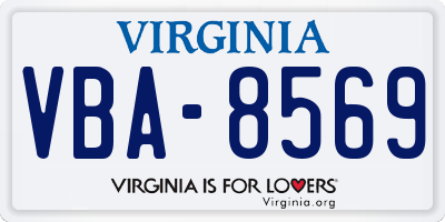VA license plate VBA8569