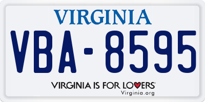 VA license plate VBA8595