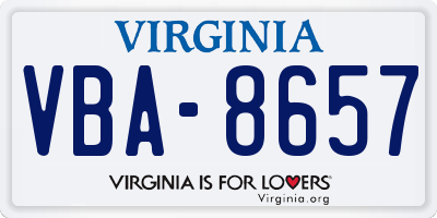 VA license plate VBA8657