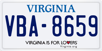 VA license plate VBA8659