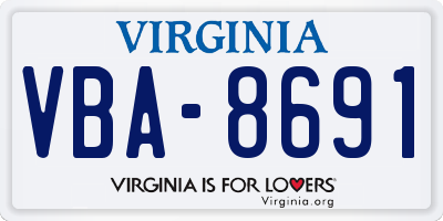 VA license plate VBA8691