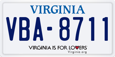 VA license plate VBA8711