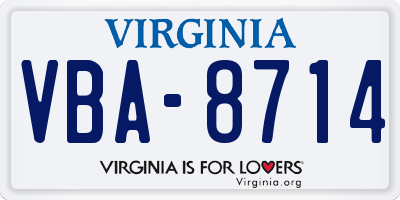 VA license plate VBA8714