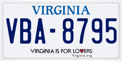 VA license plate VBA8795