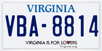 VA license plate VBA8814