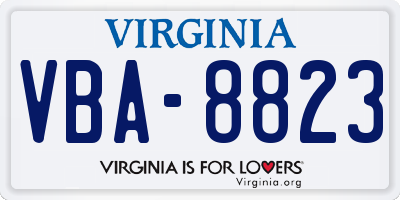 VA license plate VBA8823